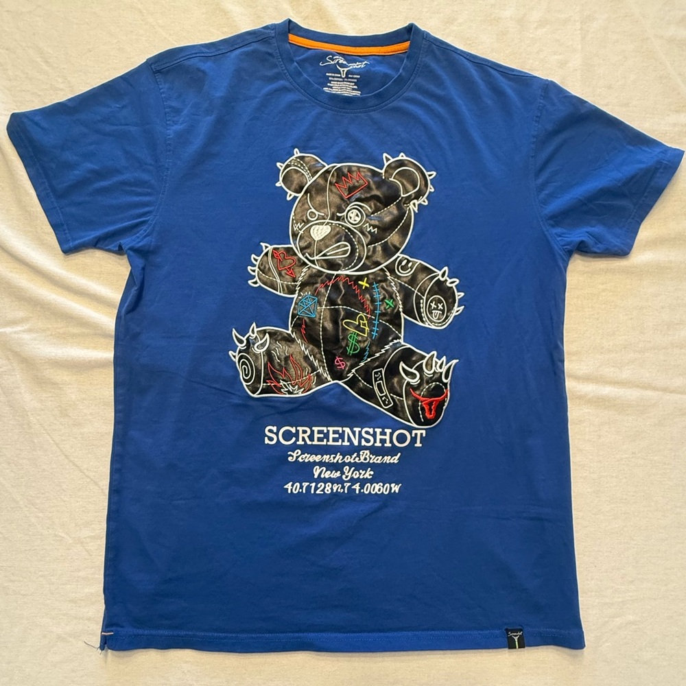 Screenshot Blue Graphic Bear Tee